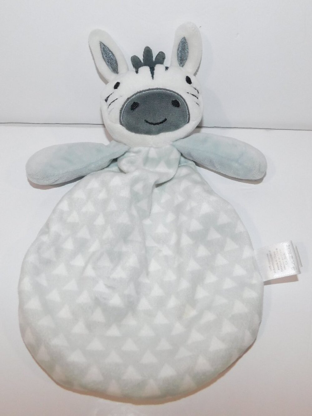 Activities by Baby Mode Zebra Crinkle Security Blanket Gray White Triangles Baby